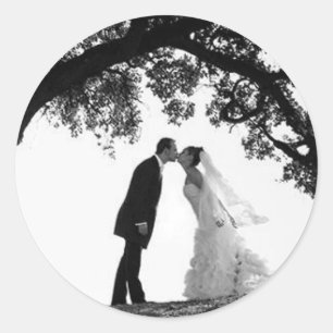 Redonda Beso de novia bajo el Pegatina de roble