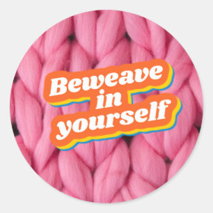 Redonda Beweave En Tu Propio Pegatina