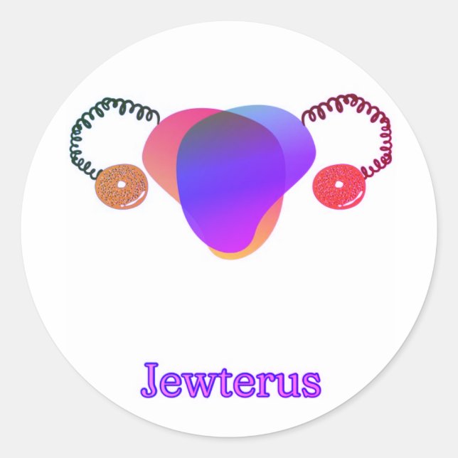 Redonda Bi Jewterus Pegatina (Anverso)