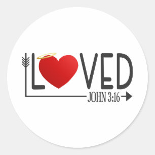 Redonda Biblia Simple Amada Verse Valentine PEGATINA