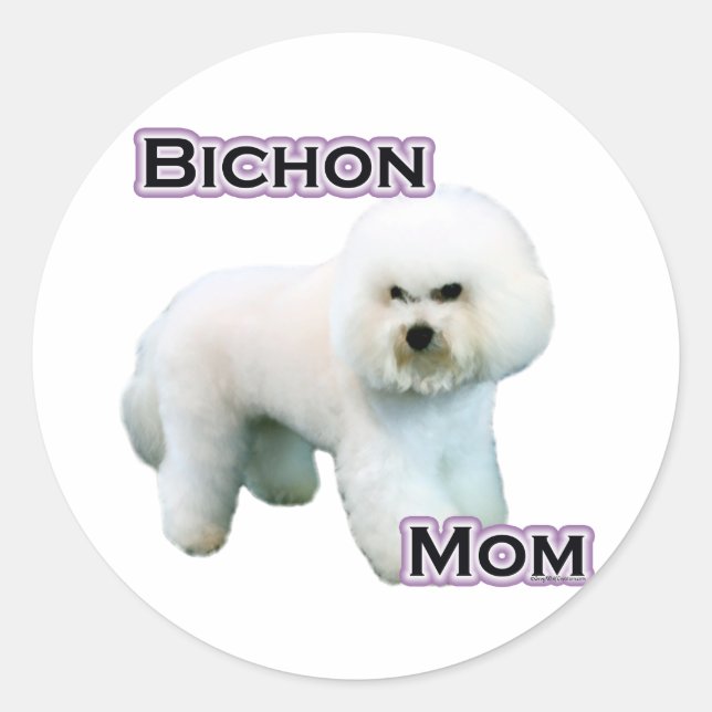 Redonda Bichon Frise Mom 4 - Pegatina (Anverso)
