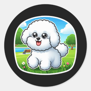 Redonda Bichon Frise Pegatina