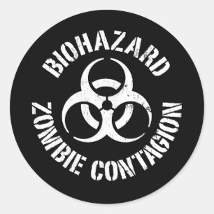 Redonda Biopeligro: Pegatina de contagio zombie