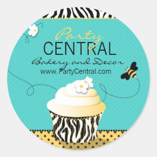 Redonda Birthday Bee Business Pegatina
