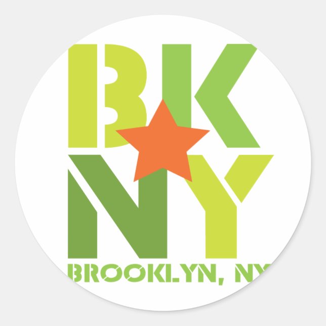 Redonda BK Brooklyn Green Pegatina (Anverso)