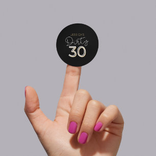 Redonda Black Dirty Thirty Custom Name Birthday Pegatina