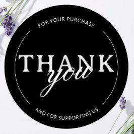 Redonda Black Gracias a la pequeña empresa Pegatina Minima