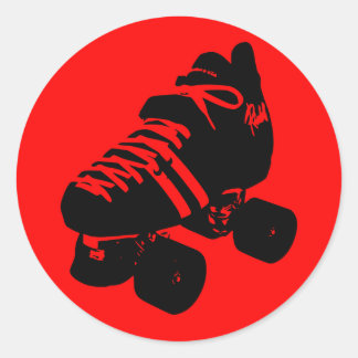 Redonda Black on Red Roller Derby Skate Pegatina