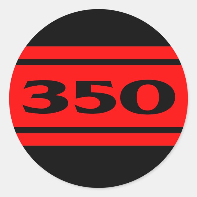 Redonda Black Red Race Stripes 350 Pegatina (Anverso)