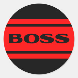 Redonda Black Red Race Stripes Boss Pegatina