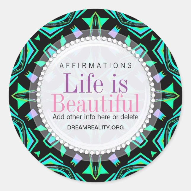 Redonda Blacklite Aztec Personalizado mágico Pegatina redo (Anverso)