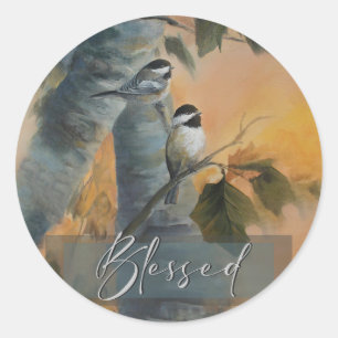 Redonda Blessed Chickadee pegatina
