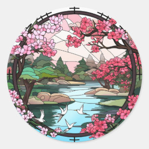 Redonda Blossoming Sakura Pegatina Pack