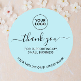 Redonda Blue Gracias Pegatina de Ronda de Logotipos para P