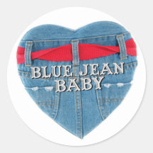 Blue Jean Baby Round Pegatina