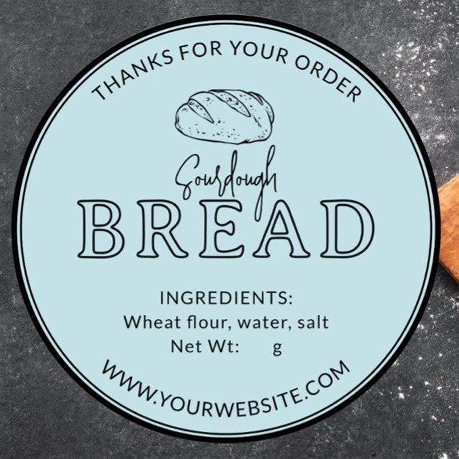 Redonda Blue Light Sourdough Bread Gracias Pegatina (Subido por el creador)