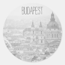 BnW Budapest Pegatina redondo clásico