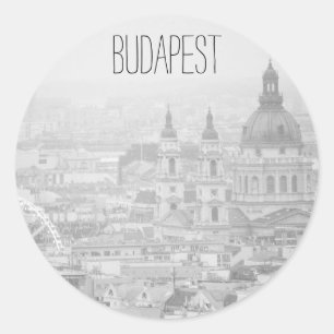 Redonda BnW Budapest Pegatina redondo clásico