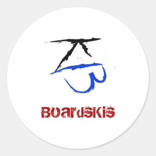 Redonda BoardsKis - pegatina del emblema (blanco)