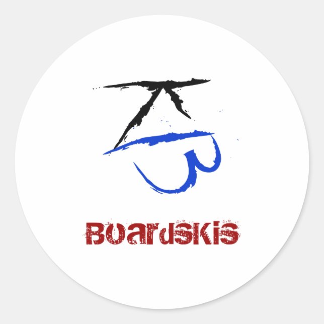Redonda BoardsKis - Pegatina Emblem (blanco) (Anverso)