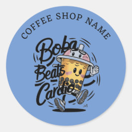 Redonda Boba Beats Cardio gracioso pegatina de marca