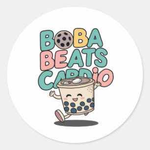 Redonda Boba Beats Cardio pegatina divertido