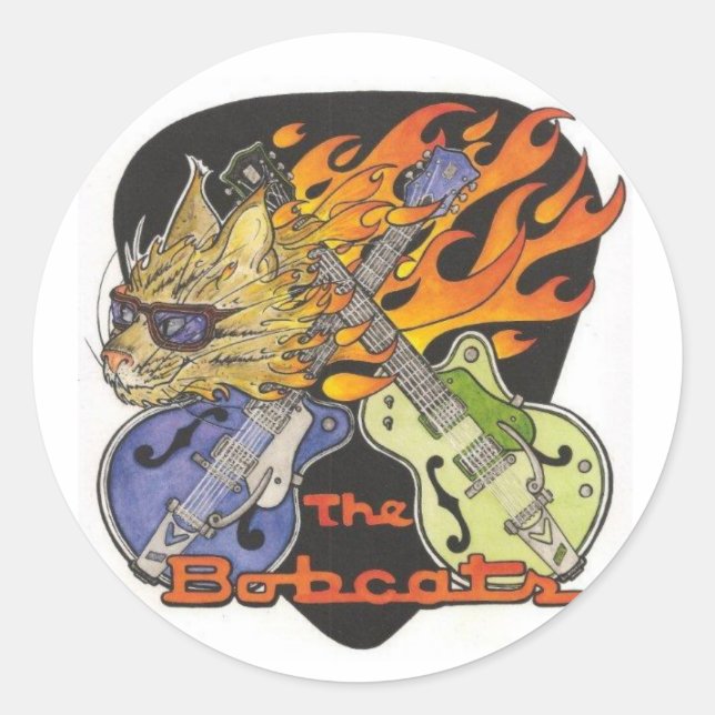 Redonda Bobcats Round Pegatina (Anverso)