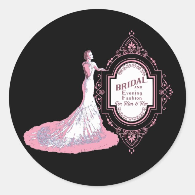 Redonda BODA BOUTIQUE - Pegatina (Anverso)