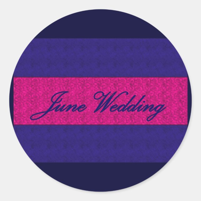 Redonda boda de junio Pegatina elegante (Anverso)