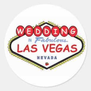 Redonda BODA En Fabulous Las Vegas Cherry pegatina logo