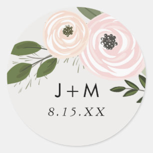 Redonda Boda floral Pegatina Sprigs