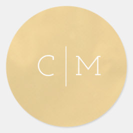 Redonda Boda Monograma Dorado Pegatina redondo Monograma