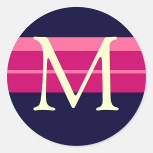 Redonda Boda monograma Pegatina de sobre marfil de la mari