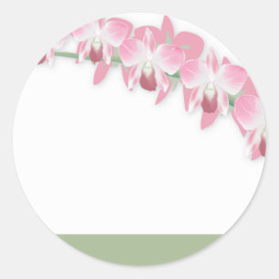 Redonda Boda Orquídeas Pegatina de invitación