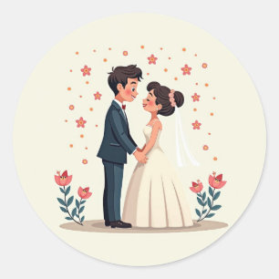 Redonda Boda Pegatina