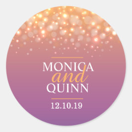 Redonda Boda pegatina de las burbujas chispas de champán m