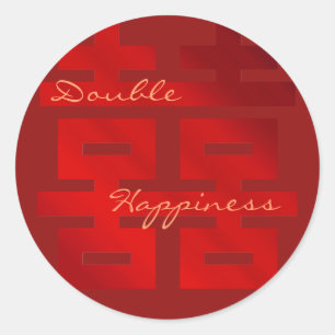 Redonda Boda Red Xi Doble Felicidad: Pegatina