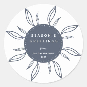 Redonda Bohemian Wreath Holiday Classic Round Pegatina
