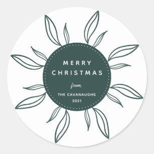 Redonda Bohemian Wreath Holiday Classic Round Pegatina
