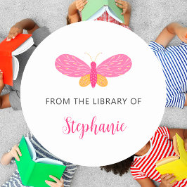 Redonda Boho Butterfly de la biblioteca del pegatina de li