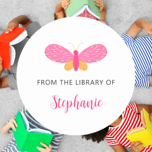 Redonda Boho Butterfly de la biblioteca del pegatina de li