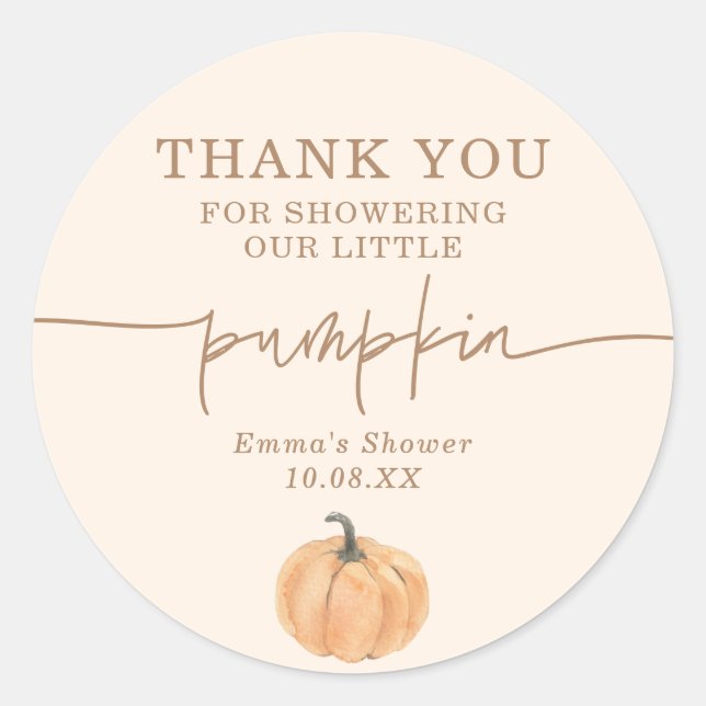 Redonda Boho Fall Pumpkin Gracias Por Favor Pegatina (Anverso)