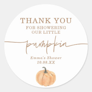 Redonda Boho Fall Pumpkin Gracias Por Favor Pegatina