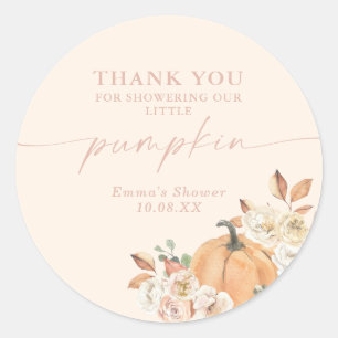Redonda Boho Fall Pumpkin Gracias Por Favor Pegatina