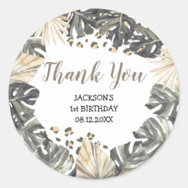 Redonda Boho Green Sage Wild Una Gracias Pegatina