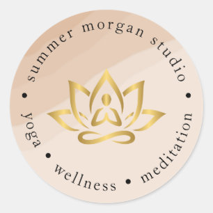 Redonda Boho Yoga Studio Logo Pegatina