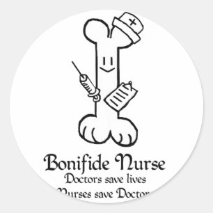 Redonda Bonifide Nurse Pegatina