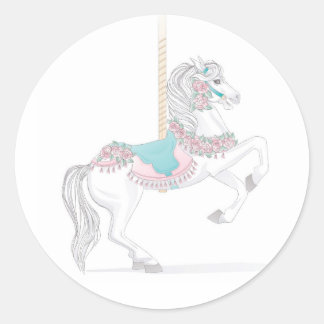 Redonda Bonito Carousel Horse Pegatina