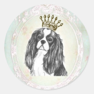 Redonda Bonito Cavalier King Charles Spaniel Pegatina
