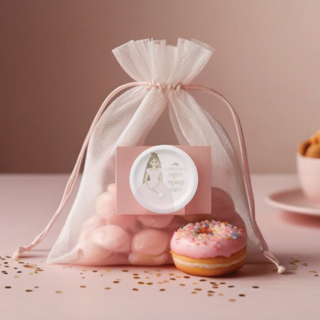 Redonda Bonito Fiesta Pegatina por favores/decoro (Pretty Princess Party Sticker for Favours/Decor 
)